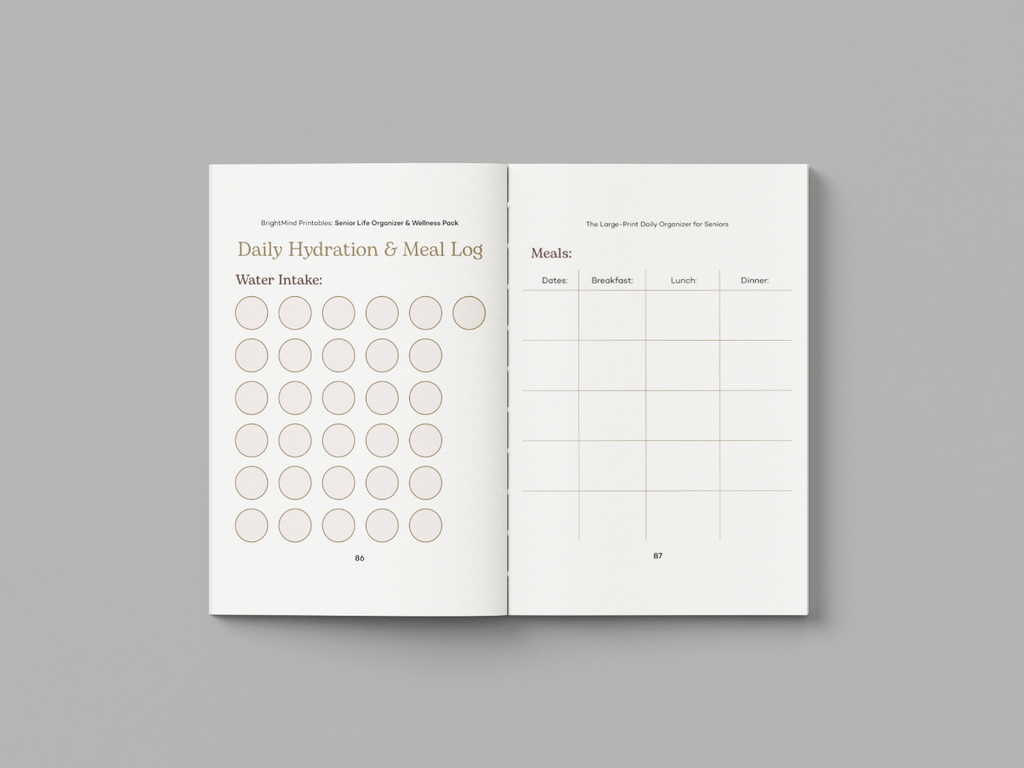 Bright Mind Printables Digital Product Senior Life Organizer & Wellness Pack