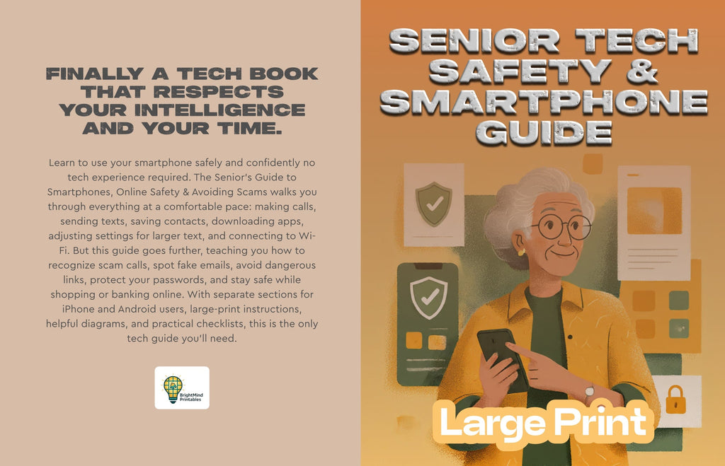 Bright Mind Printables Digital Product Senior Tech Safety & Smartphone Guide