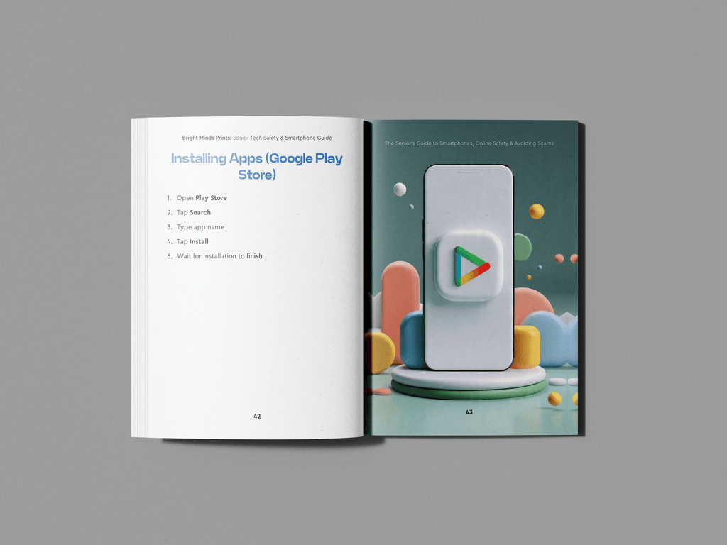 Bright Mind Printables Digital Product Senior Tech Safety & Smartphone Guide