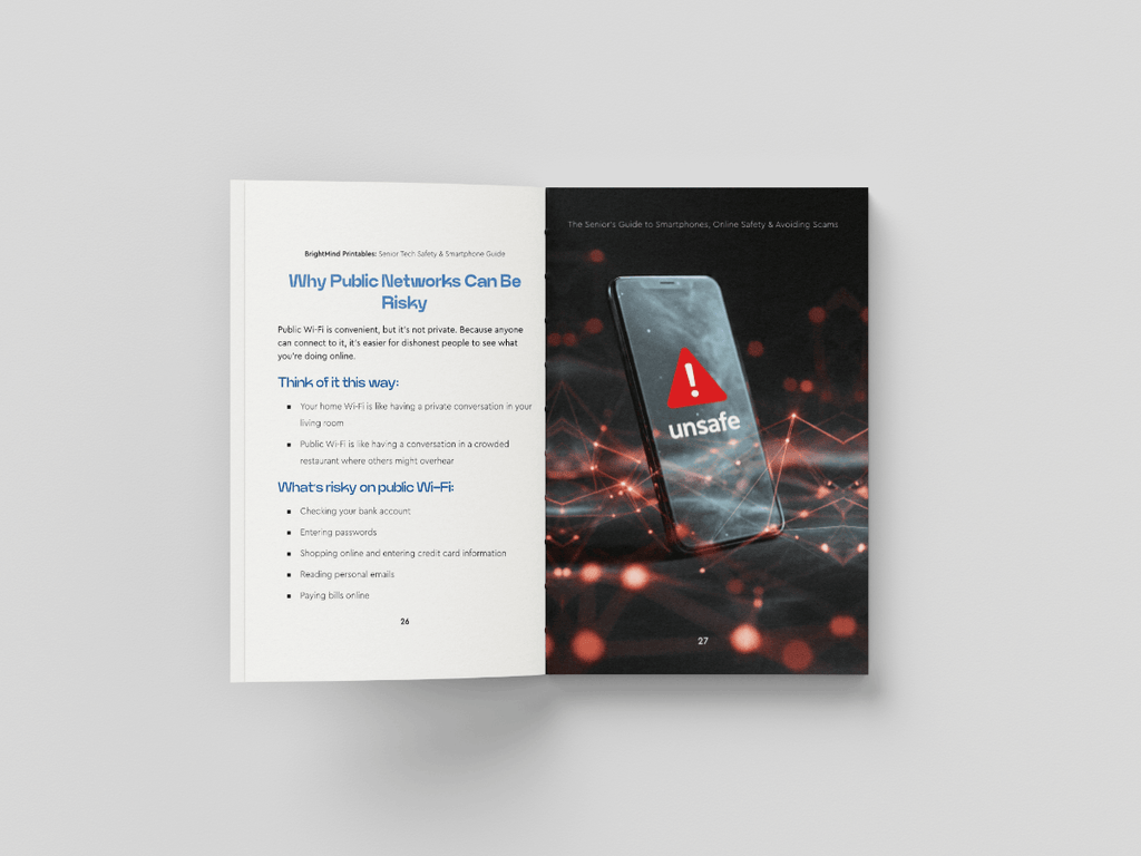 Bright Mind Printables Digital Product Senior Tech Safety & Smartphone Guide